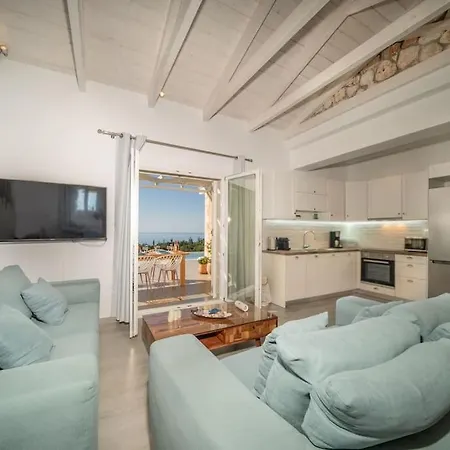 빌라 Fiscardo Luxury Stone Suzana ,with Sunset View!