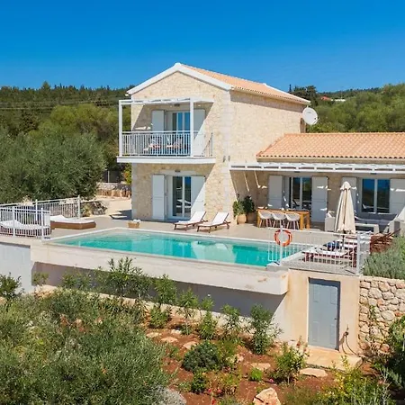 빌라 Fiscardo Luxury Stone Suzana ,with Sunset View! 피스카던