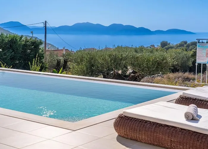 Fiscardo Luxury Stone Suzana ,with Sunset View! Fiskardo